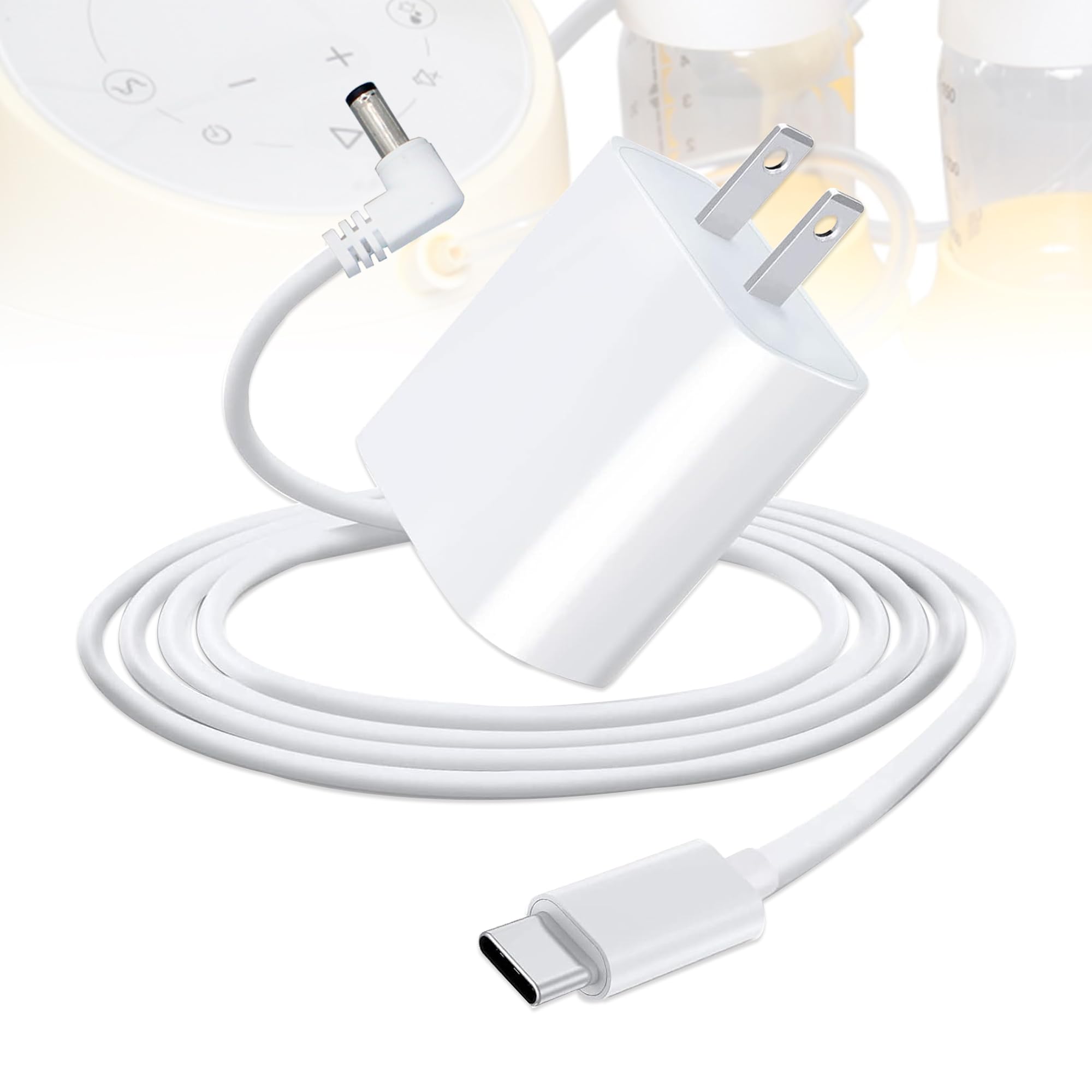 Photo 1 of Wamlet AC/DC Adapter USB C(Type C) Power Cord Charger for Medela Sonata, Ameda 12V Breast Pump, Spectra S1 S2 and Lactina Hygeia EnJoye - 6.6Ft (AC Adapte Charger w/12V Cable)