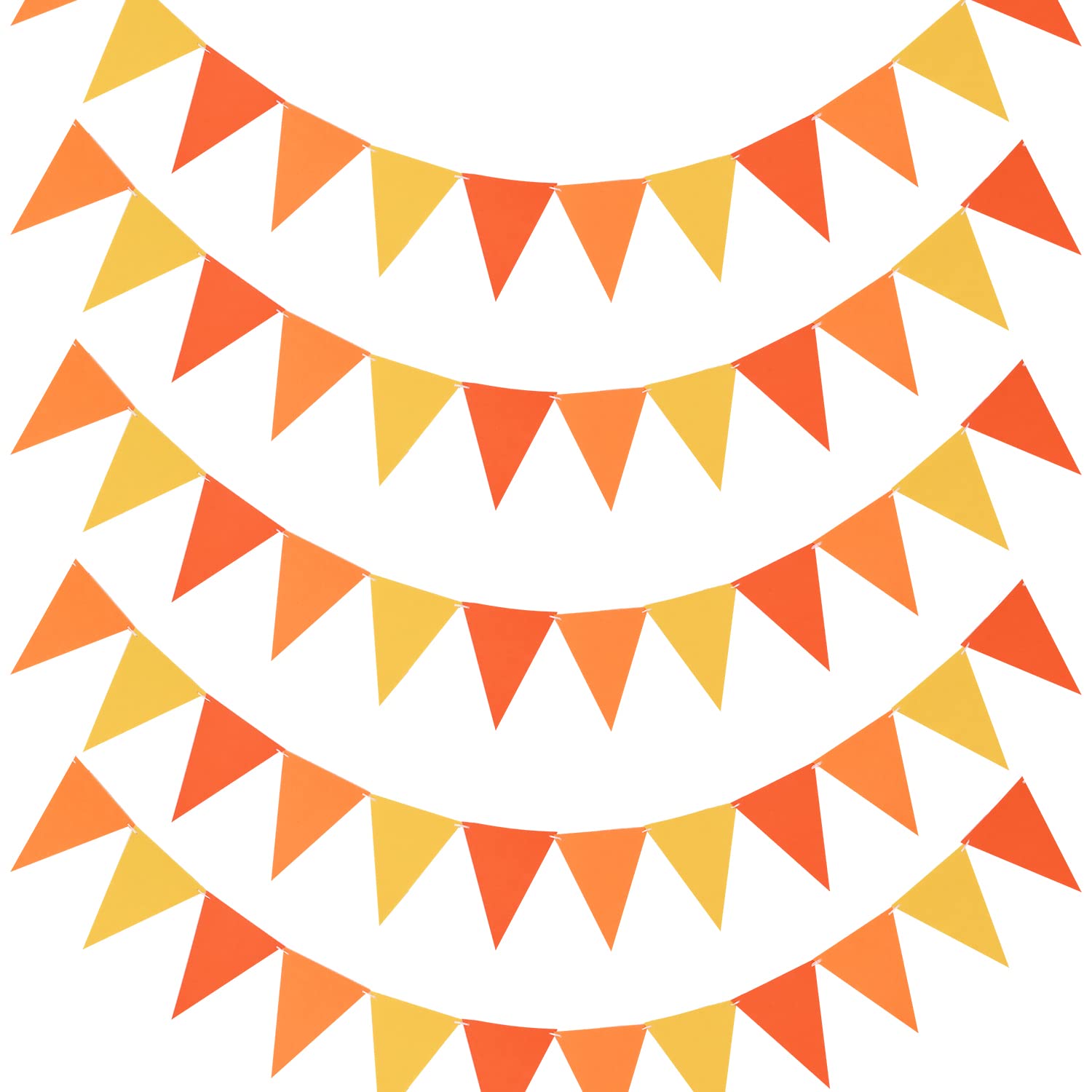 10 Feet Orange Triangle Flag Banner Garland Pennant Fall Orange Party Decorations for Fall Autumn Thanksgiving Day Party Decorations (10 feet)