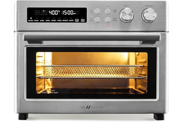 VAL CUCINA Infrared Heating Air Fryer Toaster Oven, Extra Large Countertop Convection Oven 10-in-1 Combo, 6-Slice Toast, Enam