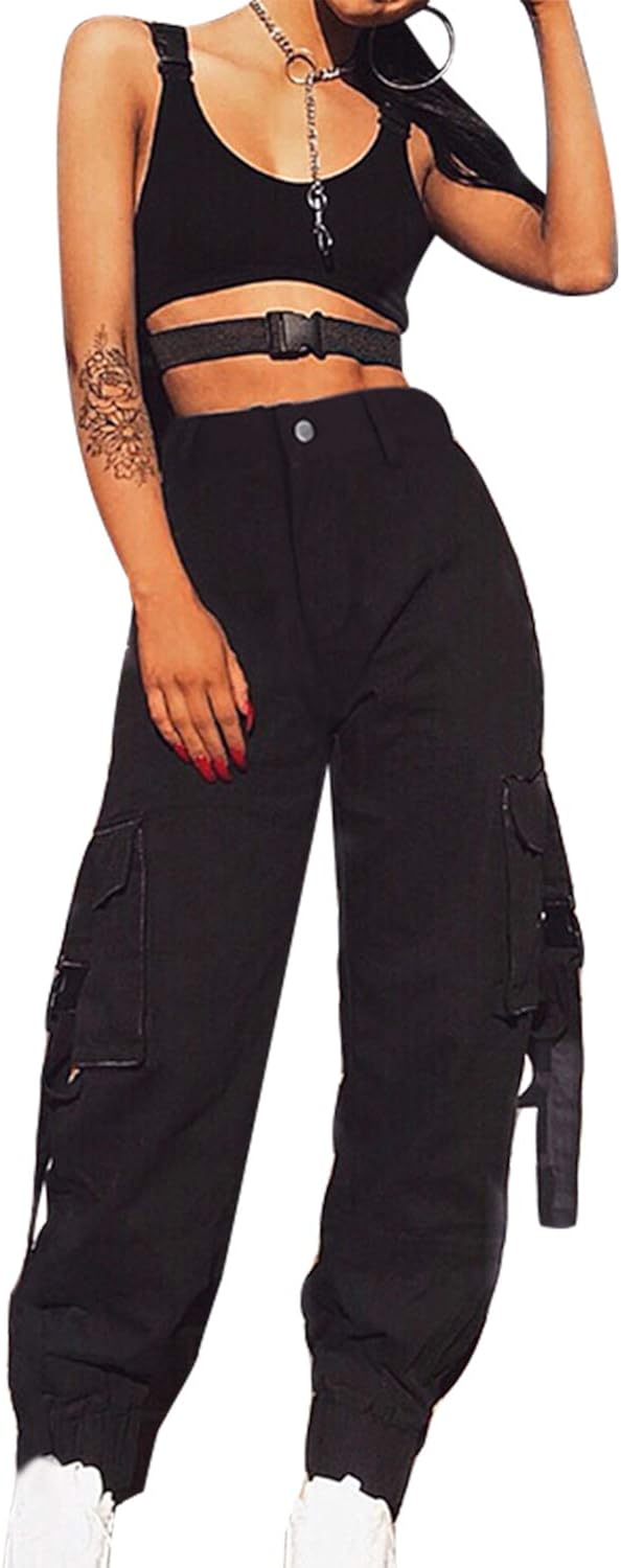 jean cargo femme noir