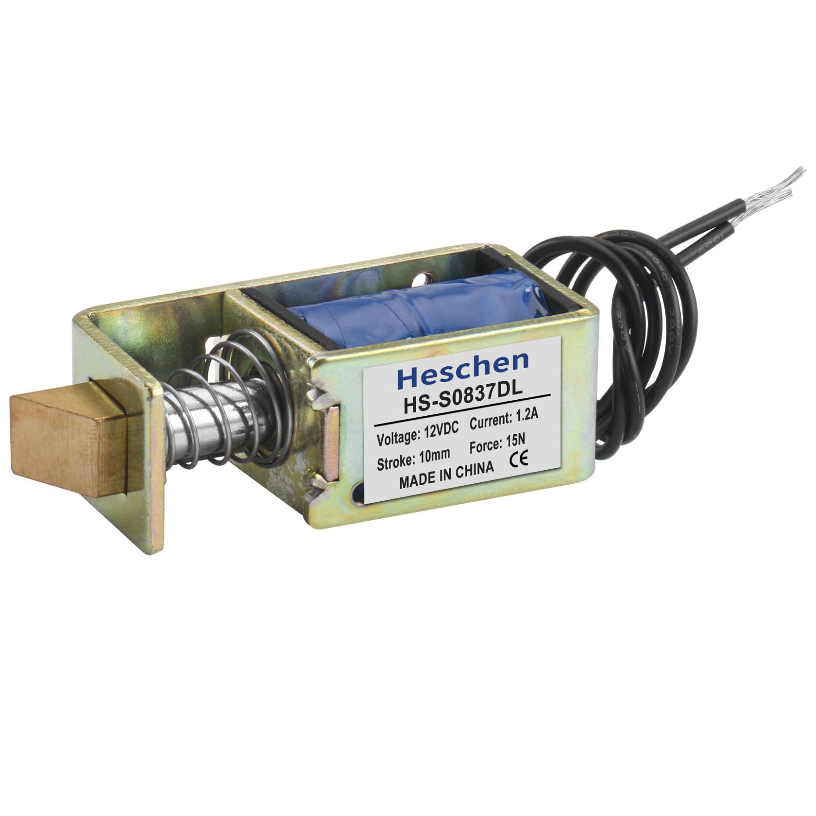 Hechen solenoid electromagnet HS-S0837DL DC12V 15N 10mm stroke push pull type open frame door lock