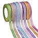 Livder 8 Rolls 1/2 Inch Width Metallic Glitter Ribbon for Holiday Wedding Birthday Party Decoration Gift Wrapping