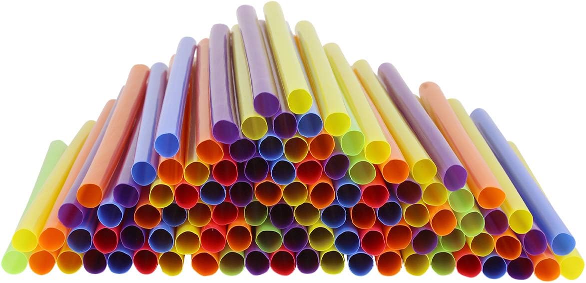 Jumbo Smoothie Straws, Assorted Colors [100 Pack]: Home & Kitchen