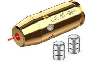 MidTen Red Bore Sight Laser 380AUTO/300BLK/.40/30-30WIN/.44 Cal/7MM Red Laser Boresighter Zeroing Bore Sighting Laser with 6pcs Batteries