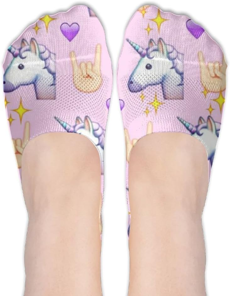 Girls Unicorn Licorne Animal Boat Shoe Socks Unique No-Show Socks