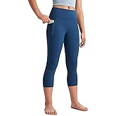 CRZ YOGA Girls Butterluxe Yoga Capri Leggings with Pockets - Athletic Sports Casual Pants High Waist Tights Kids Teen