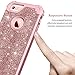 Pandawell Compatible iPhone 6s Case, iPhone 6 Case, Glitter Sparkle Bling Heavy Duty Hybrid Sturdy High Impact Shockproof Protective Cover Case for Apple iPhone 6s/6 - Shiny Rose Gold