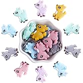 WEWAYSMILE 12Pcs Animal Silicone Focal Beads for Keychain Making Deer Focal Beads for Pens DIY Bracelet Handicrafts Lanyard