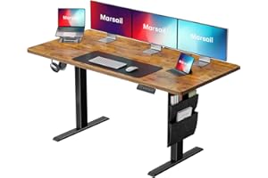 Marsail 55x24 Electric Standing Desk - Adjustable Height Computer Desk with Memory Presets, Storage Bag & Cable Management for Home Office & Gaming Workstations