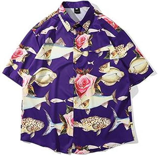 Amazon フ二ンー メンズシャツ アロハシャツ 夏服 半袖シャツ ハワイ風 男女兼用 夏 開襟 薄手 かわいい カジュアル 花柄シャツ 快適 トップス オシャレ 派手 ファション Tシャツ カットソー 通販