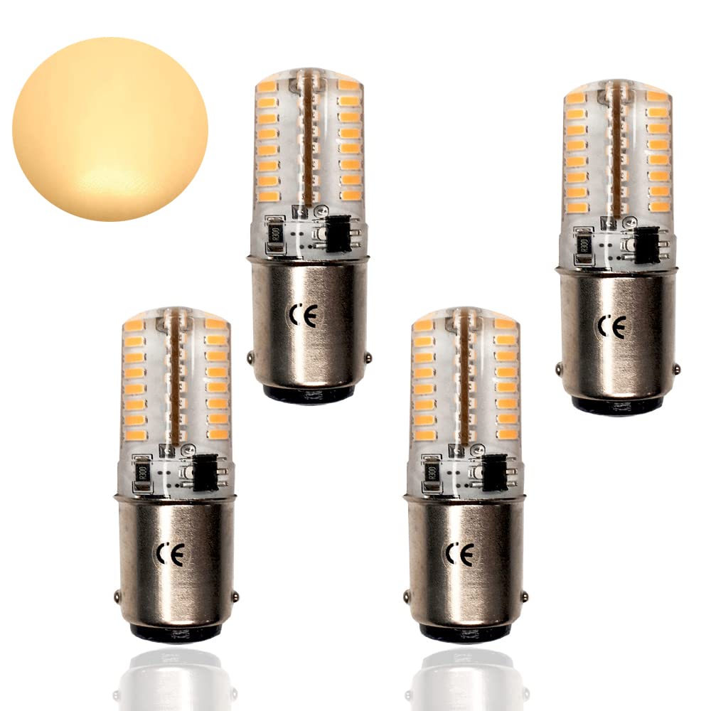 Y.W.Licht YW B15d LED 12V 5W Lighting Warm White 3000K Equivalent 50W Halogen Bulb 500 Lumen ba15d Bayonet Double Contact for Outdoor and Indoor Lighting (Pack of 4, Not Dimmable)