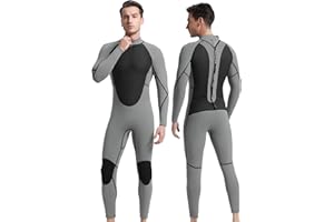 REALON Full Mens Womens Wetsuit 3mm Neoprene Diving Scuba Swimming Thermal Wet Suits Front/Back Zipper Cold Water Warm Swimsuit