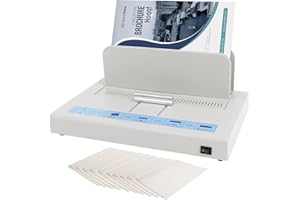 HOQQF Thermal Binding Machine 500 Sheets Capacity Book Binding Material 110V Binding Machine A3(Short Edge)/A4/A5 Document Heat Binder with 10Pcs Covers (White)
