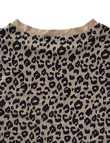 image for BMJL Women's Casual Cute Shirts Leopard Print Tops Basic Short Sleeve 