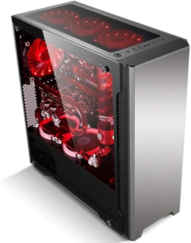 HZHI Pc Tower Case Pc Case Gaming Chasis De Computadora De Escritorio, Chasis Principal Refrigerado por Agua para Juegos, Panel De Vidrio Lateral Grande A Través del Chasis