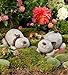 Wind & Weather DEC Garden Ornaments Puppy with Bird Sculpture, Multi