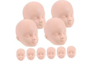 BESPORTBLE 10Pcs Doll Heads for Craft Making Lightweight Plastic Practice Heads for Doll