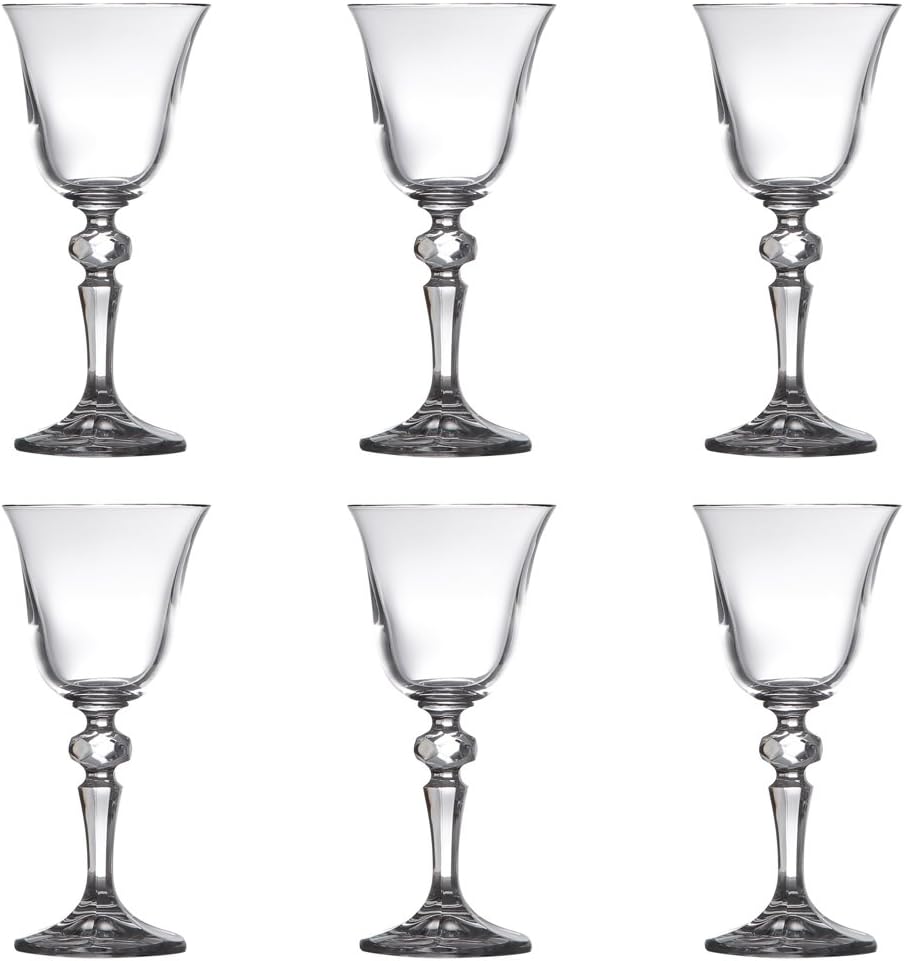 Conjunto de taças de cristal para vinho branco