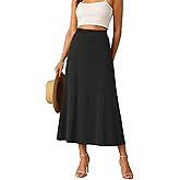 YSYOKOW Long Skirts for Women Flowy Elastic High Waist Midi A-line Skirt for 2026 Casual Boho Trendy