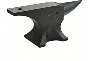Easmvetaln 110Lbs Cast Steel Anvil,Single Horn Anvil,High Hardness Round Horn Anvil Blacksmith with Large Countertop and Stable Base,Metalsmith Tool for Bending and Shaping,Black