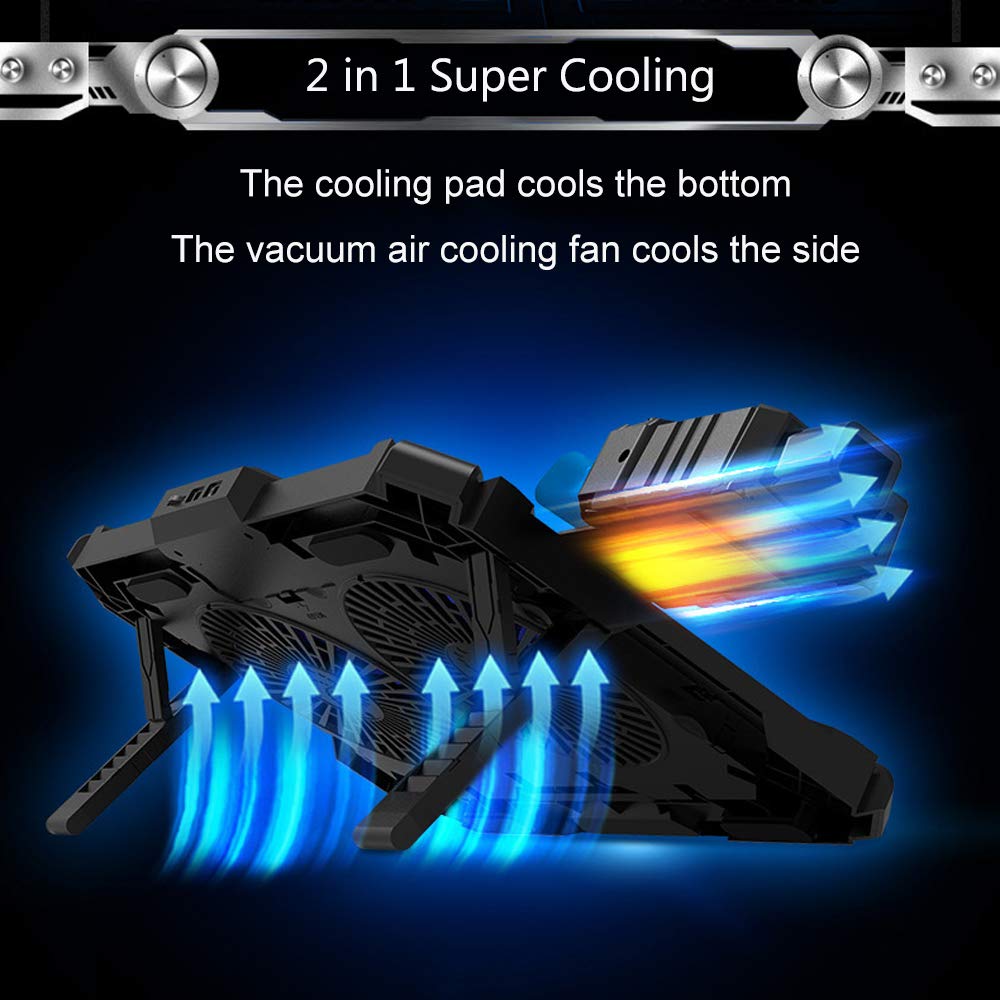 Refroidisseur Pc Portable 2 Fan Refroidissment Silencieux Rapidement Avec Mini Ventilateur Externe Pour Ordinateur Portable Gaming 12-17 Pouces