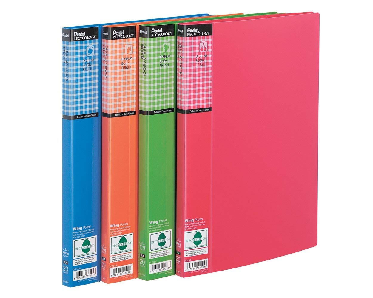 Pentel Recycology Display Book Fresh - Assorted (Pack of 4, Colours May Vary), DCF542/MIX