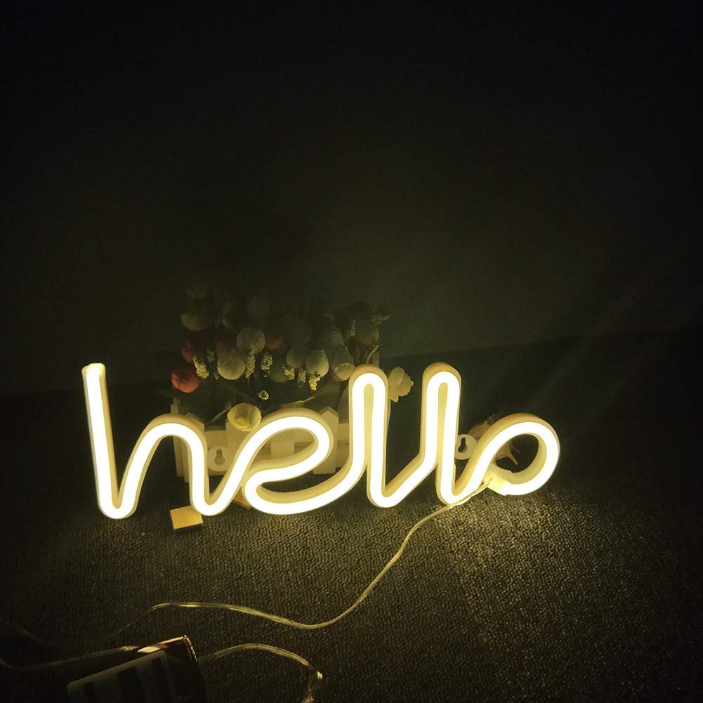 led hola forma de neon signo