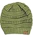 Winter White Ivory Thick Slouchy Knit Oversized Beanie Cap Hat,One Size,2 Pack: Olive/Rust