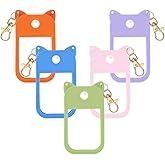 BestStone Silicone Case for Touchland Hand Sanitizer Spray 1FL OZ/30ml – Cute Pet Ear Design with Portable Keychain(Orange + Pink + Dark Blue + Purple + Green)