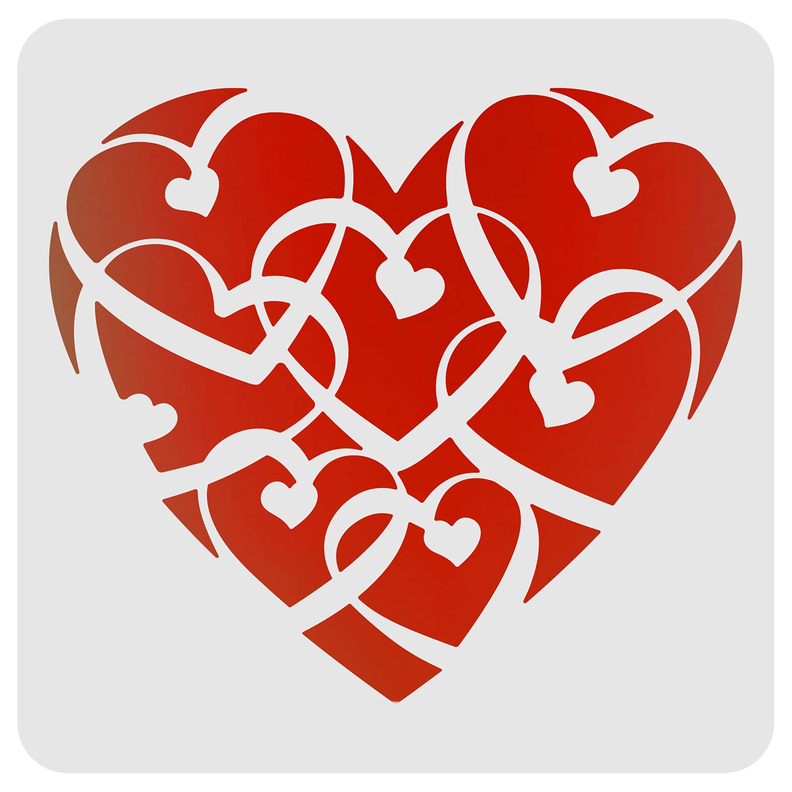 FINGERINSPIRE Large Heart Stencil 30x30cm White Christmas Heart Painting Stencil Reusable Plastic Stencil Drawing Template for Wood Canvas Paper Party Decoration — image 1