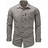 FREDD MARSHALL Men's Button Down Casual Pocket Jean Shirt