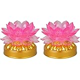 蓮花 仏花 蓮の花 造花 LED 7色変化 2個セット 2WAY給電対応 USB・電池 はすはな 仏具 ロータス 蓮 仏壇 仏具 仏前 法事 法要 お盆 命日 飾り