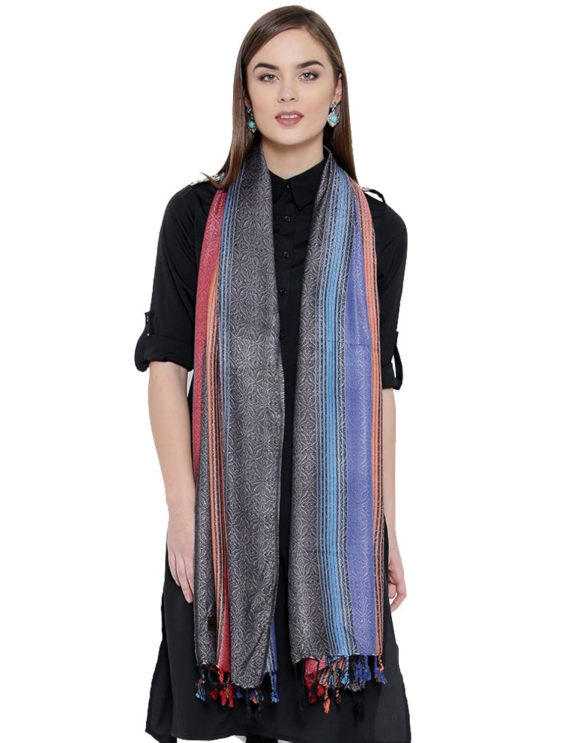 weavers villa pure viscose bold stripes stole
