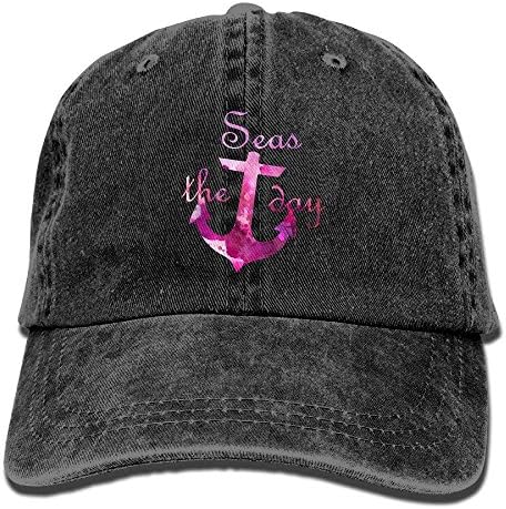 Premium Seas The Day Watercolor Anchor Boat Cruise Adult Sport Adjustable Baseball Cap Cowboy Hat