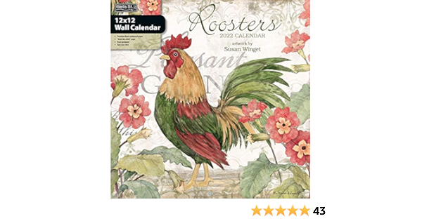 Amazon.com : Wells Street By Lang, Roosters 2022 Wall Calendar : Office Products