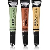 L.A. Girl Pro Conceal Set Orange, Yellow, Green Correctors, Pack of 3 (Bundle GC990+GC991+GC992-B)