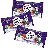 CADBURY Mini Snowballs Milk Chocolate Candy with Crisp Sugar Shell, Christmas Theme, 9 oz, 3 Bags