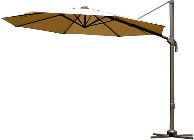 Amazon Com Outsunny 9 5 Offset Market Patio Umbrella W Tilt And