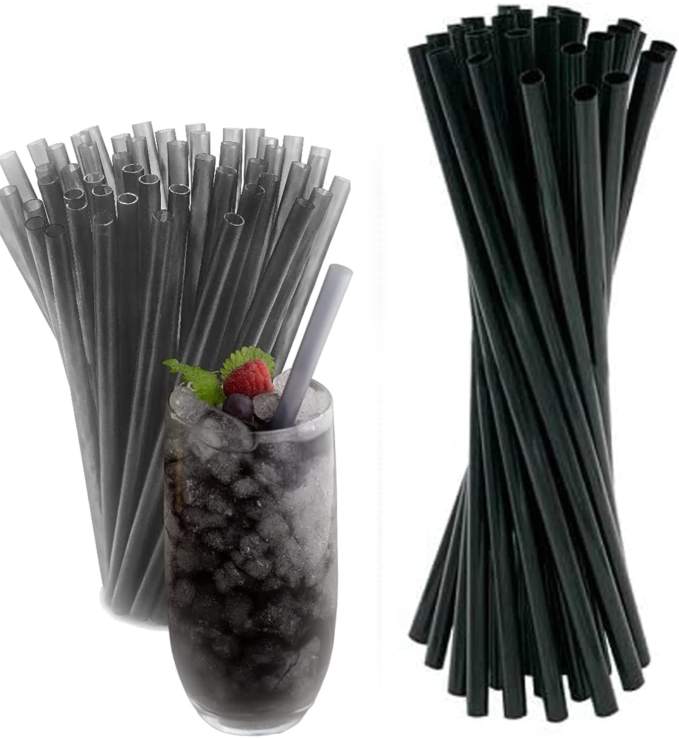 500 Hard Straws, 13cm (4mm Diameter) Black Straws, Perfect for Cocktails, Drinking Straws, Reusable Straw Strips for Cocktails Milk, Juice, Tea