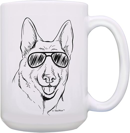 german shepherd wearing sunglasses