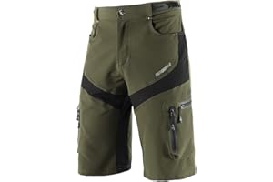 BERGRISAR Men's Cycling Shorts Loose Fit Mountain Bike Shorts with 6 Pockets