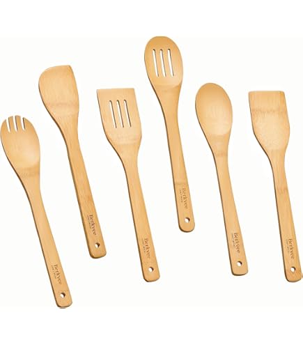 Amazon.com: Berkvee Bamboo Kitchen Utensils 6-Piece Set - Premium