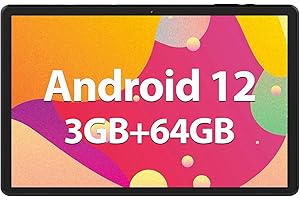 HISORL Android Tablet, 10 inch Android 12 Tablet, 3GB RAM 64GB ROM 512GB Expand, 8000mAh Battery, WiFi, Bluetooth, Dual Camera, HD Touch Screen, Google GMS Certified(Black)