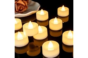 Amagic 24 Pack Battery Operated Tea Lights Candles, Fake Tealights Candles, Flameless LED Tea Lights for Halloween, Wedding, Votive, Festival, Table Decor(24 Pack, Warm White)