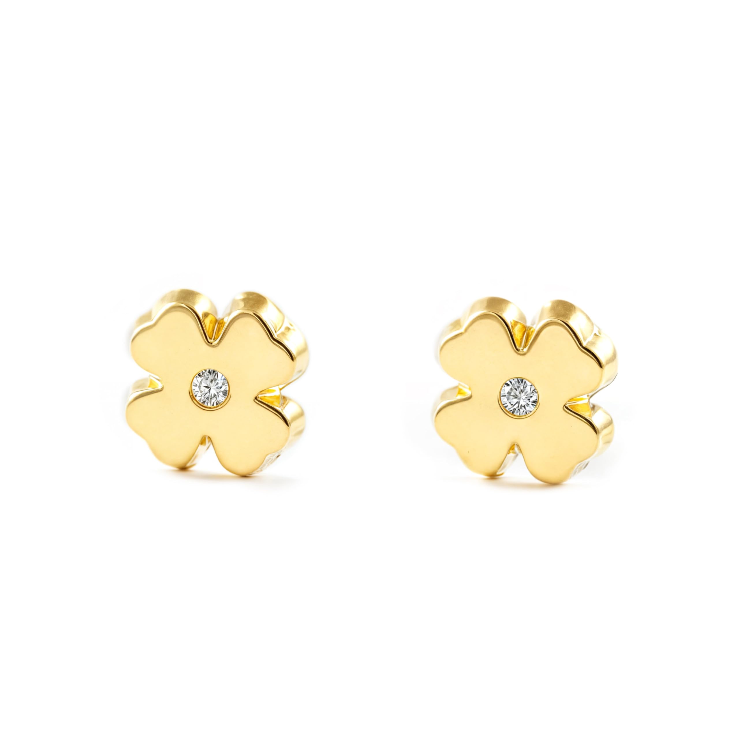 9ct Yellow Gold clover Children's Earrings