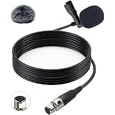 SEYUGOPTI Ta4f Lavalier Lapel Microphone for Shure Wireless Transmitter | 1.5M Wired Unidirectional Condenser Mic for YouTube, Lectures, Living Performance - Mini XLR Ta4f Plug