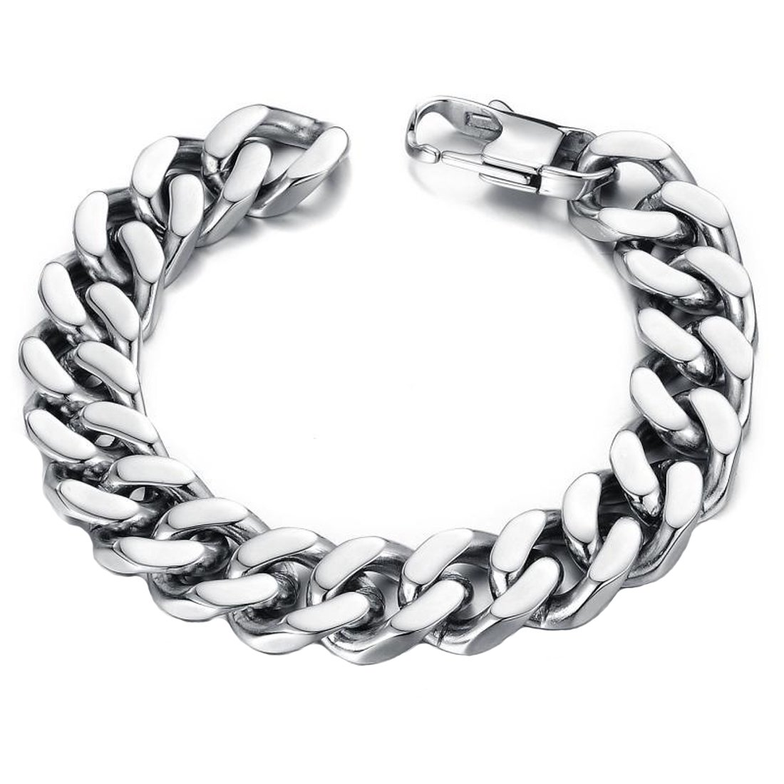 Caimeytie Men's Thick Chain Bracelet Stainless Steel Link Bracelet Men Gift