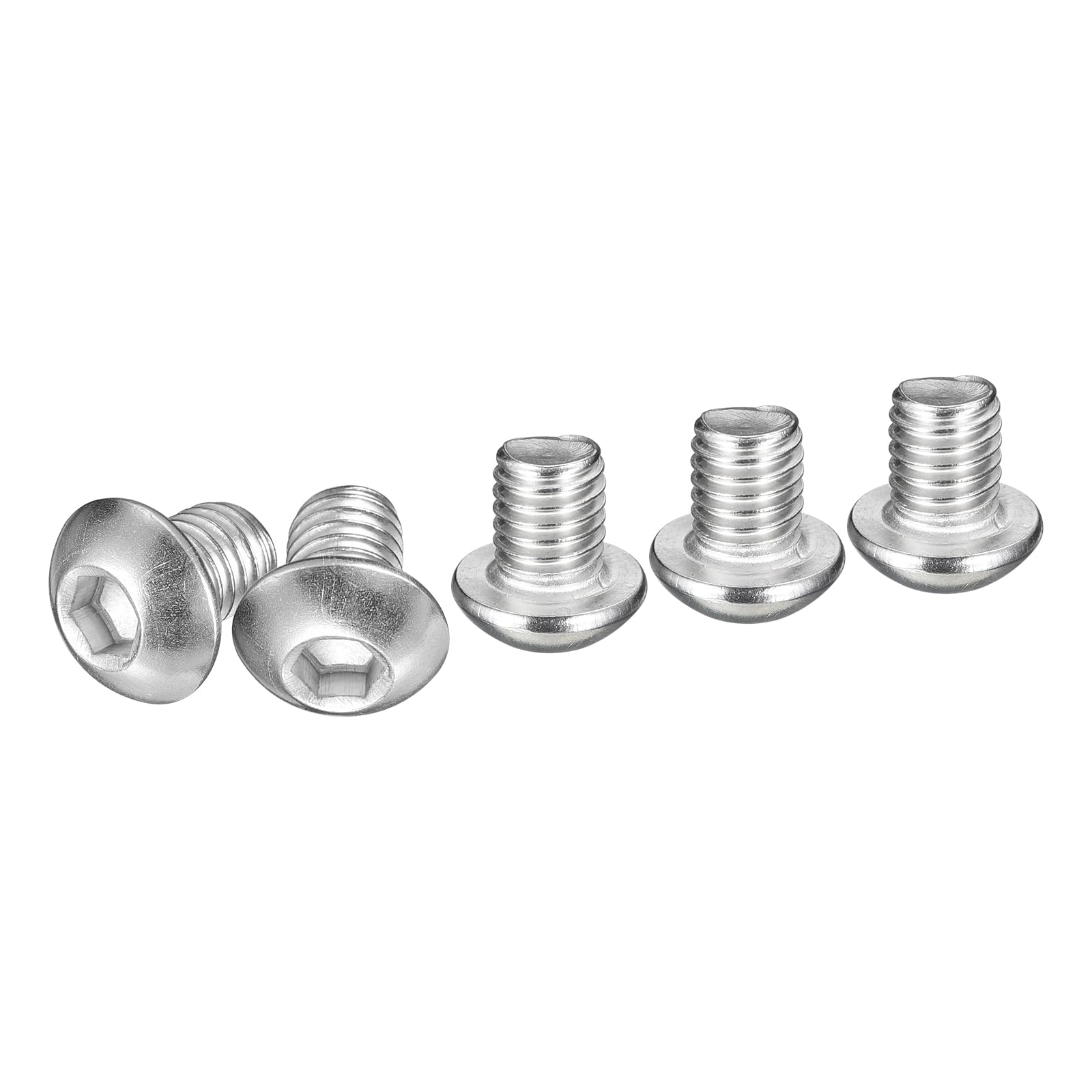 DTGN M8-1.25x10mm Button Head Socket Cap Screws - 20Pack - Good for Machine - 304 Stainless Steel 18/8 - Hex Drive Full Thread Fasteners