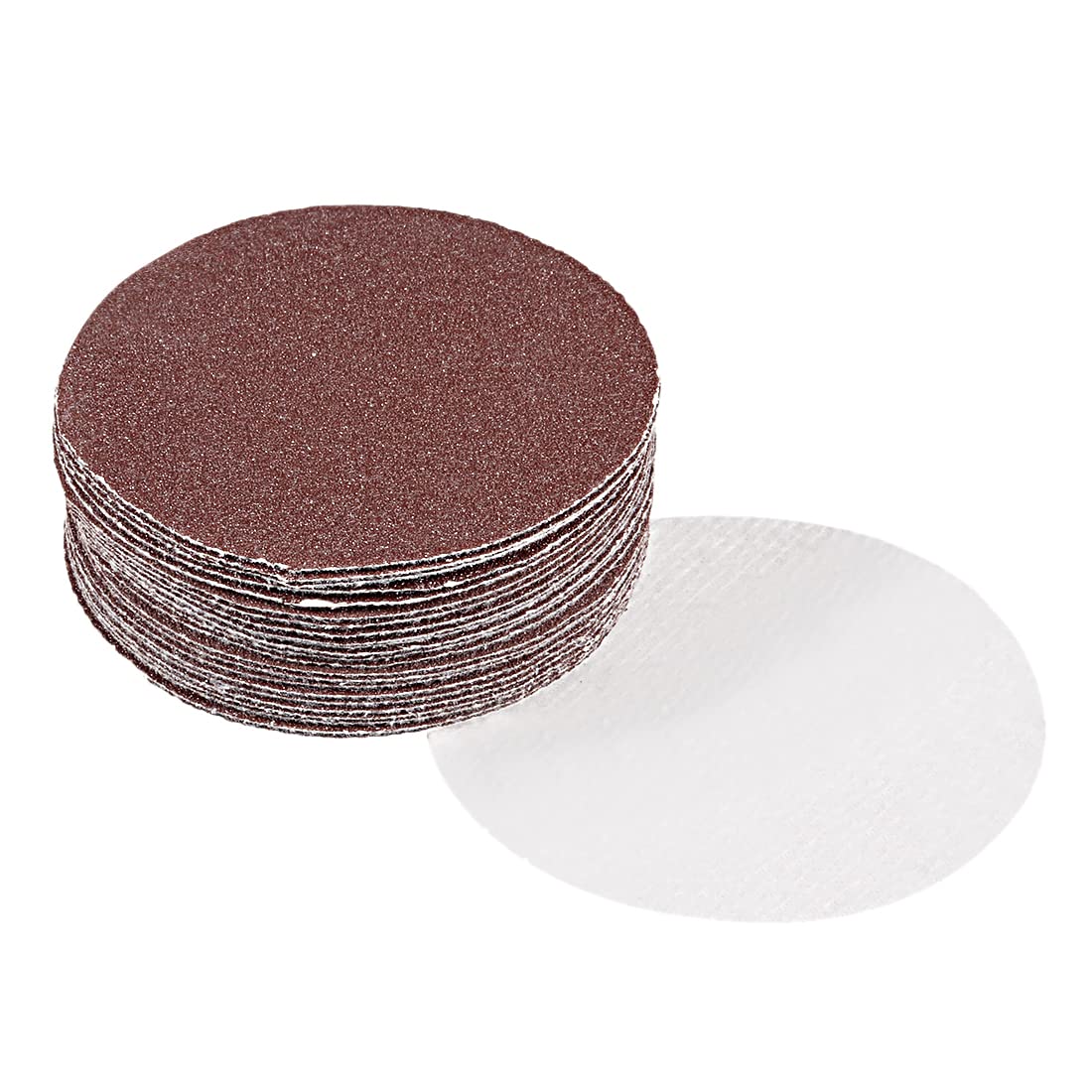 sourcingmap 20Pcs 6 inch Hook and Loop Sanding Disc 1200 Grits Flocking Sandpaper for Random Orbit Sander Brown