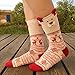 Fly love 3 Pairs Womens Christmas Crew Socks Cute Pattern Cotton Ankle Socks Holiday Printed Festive Patterns
